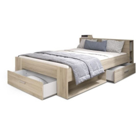Lit adulte moderne 160 x 200 cm en chêne Kronberg - Demeyere