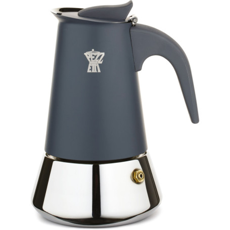 Cafetière italienne PEZZETTI STEELEXPRESS en acier inoxydable - 2 tasses - Bleu