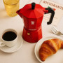 Cafetière Italienne Pezzetti Italexpress 6 Tasses Aluminium Rouge