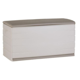 Coffre de Rangement Beige 350L avec Roulettes et Cadenassable