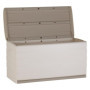 Coffre de Rangement Beige 350L avec Roulettes et Cadenassable