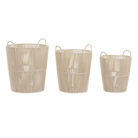 Set de basket DKD Home Decor Beige Métal Coton (42 x 42 x 51 cm) 229,99 €