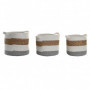 Set de basket DKD Home Decor Coton Blanc Fibre naturelle (30 x 30 x 26 cm) 97,99 €
