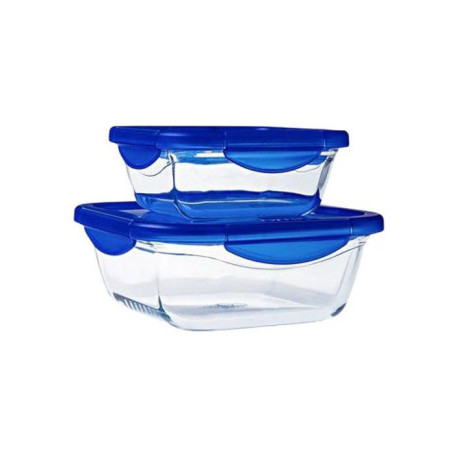 Lot de 2 boîtes hermétiques en verre PYREX Cook & Go - 0,8 L et 1,9 L