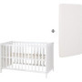 Lit bébé cododo 2-en-1 réglable - 60 x 130 cm - ROBA - Blanc