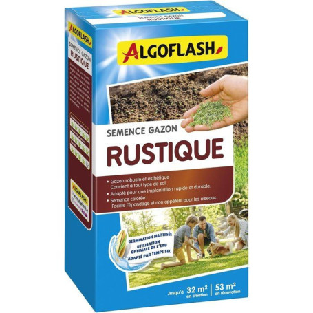 Semences de Gazon Rustique ALGOFLASH - 800 g pour un Jardin Éclatant