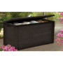 Coffre de Rangement Extérieur TOOD en Résine - 300 L - Aspect Bois Marron