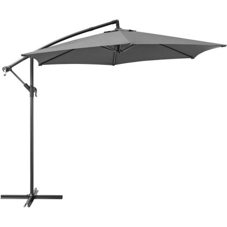 Parasol déporté AUREA 3 m en aluminium gris