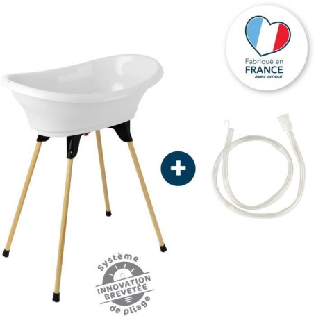 Kit Baignoire VASCO Blanc Muguet avec Pieds et Tuyau de Vidange