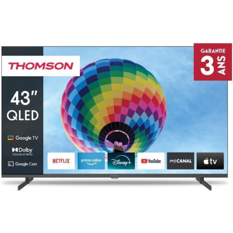 Téléviseur QLED 43 pouces THOMSON - 4K UHD avec Google TV