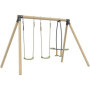 Portique en Bois avec 2 Balançoires Vis-à-Vis - Sherwood Anémone