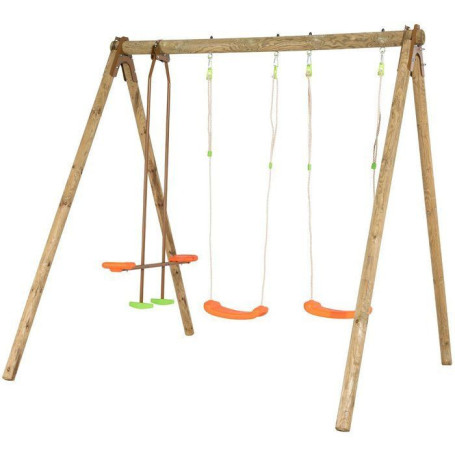 Portique en bois DARIFOU avec balançoires pour enfants