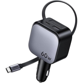 Chargeur Voiture UGREEN 60W USB-A et USB-C Rétractable Noir