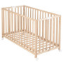 Lit Bébé Pliant 60 x 120 cm avec Roulettes - Bois Naturel