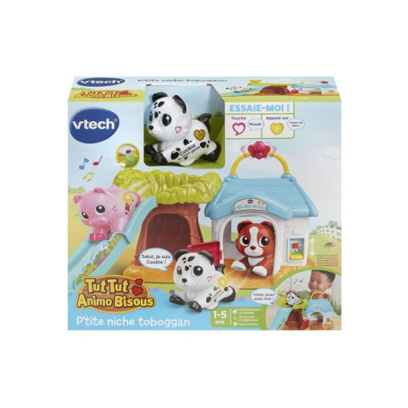VTECH Tut Tut Animo Bisous - Niche Toboggan Multicolore avec Cookie le Chien