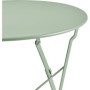Ensemble Bistrot ELORA - Table Ronde Pliable et 2 Chaises en Acier Vert