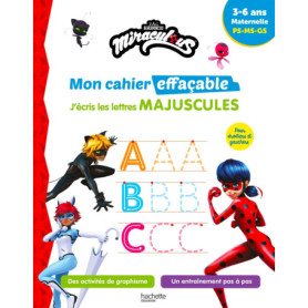 Miraculous - Mon cahier effaçable - J'écris les lettres majuscules (3-6 ans)