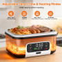 Jradse Gamelle Chauffante, 110W Lunch Box Chauffante Electrique avec 1,5L de Capacité, Réchauffeur d'Aliments en Acier Inoxydabl
