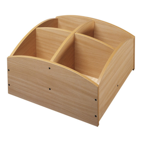 Bac à livres 4 cases bas - hêtre