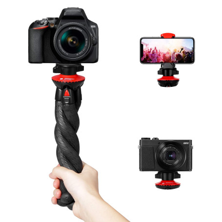 Fotopro Mini Trépied Smartphone Flexible Portable Style Octopus avec Adaptateur Téléphone pour iPhone 13 Canon Sony Nikon DSLR