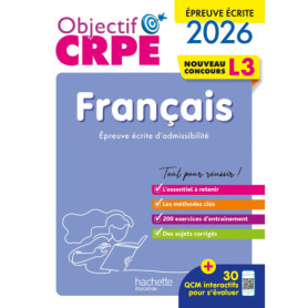 Objectif CRPE 2026-2027 - Français - épreuve écrite d'admissibilité L3