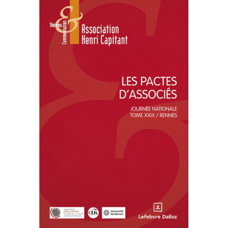 Les pactes d'associés - 29e journée nationale de l'Association Capitant