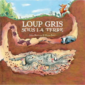 Loup gris sous la terre