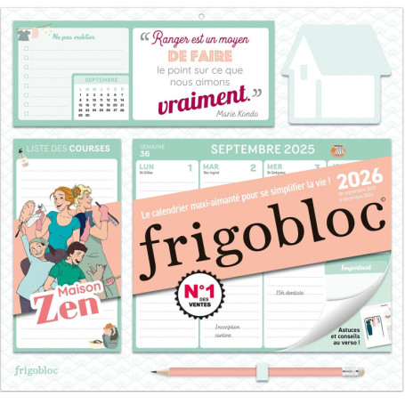 Frigobloc Hebdomadaire 2026 Maison Zen - Edition 2025