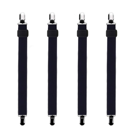 Bedecor -4Pcs (60cm à 200cm) Tendeur Drap Housse Lit Drap Réglable,Tendeurs de Maintien,Convient à Tous Lits et Matelas,Noir