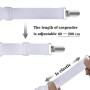 Bedecor -4Pcs (60cm à 200cm) Tendeur Drap Housse Lit Drap Réglable,Tendeurs de Maintien,Convient à Tous Lits et Matelas,Blanc