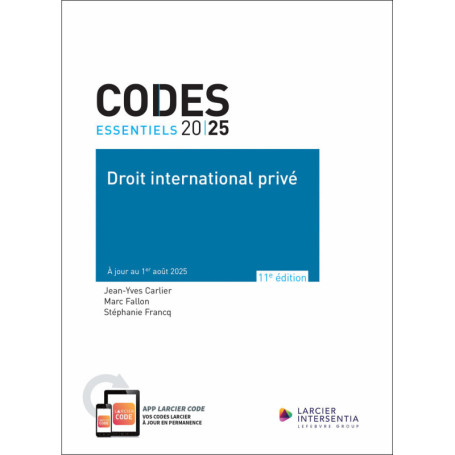 Code essentiel - Droit international privé 2025 - À jour au 1er août 2025