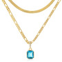 Mesovor Colliers en Cristal en Couches d'or 18 Carats, Colliers Chaîne Figaro 3mm | 4mm Serpent Chaîne Collier Ras Du Cou pour F