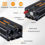 Yinleader Convertisseur 12V 220V 2000W /4000W Convertisseur de Puissance Ecran LCD 2 Prises AC pour Panneau Solaire Voiture VR