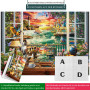 HUADADA Puzzle 1000 Pièces Puzzle 1000 Pièces Conte de Fées Adultes Devant La Fenêtre Puzzle Classique Cadeau