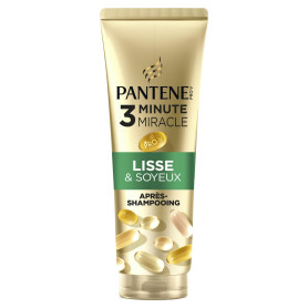 Pantene Pro-V Lisse & Soyeux Après-Shampoing 3 Minute Miracle 220ml pour Cheveux Frisés et Secs, Formule Pro-V avec Active Nutri