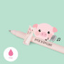 Legami - Set of 4 Farm Sweet Farm Erasable Gel Pens, Stylos à encre thermosensible effaçable, noir, rose, vert, rouge, efface sa