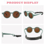 LOJUDI Lunette Soleil Bebe 0-36 Mois - Polarisées avec Sangle Réglable Cadre en Silicone Ronde Enfant Lunettes Protection UV400 