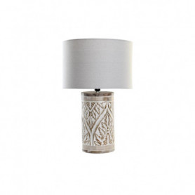 Lampe de bureau DKD Home Decor Naturel Beige Coton Blanc Bois de manguier 50 W ( 214,99 €