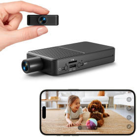 Digimore Mini Camera Espion sans Fil, WiFi Camera Surveillance 10h Enregistrement Continu, Stockage Cloud Gratuit, Batterie 3000