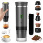 VHV Machine à Café Portable de Voyage,Chauffage Rapide 3 En 1 Cafetiere Portable 12V, Auto-Chauffage de 4 à 6 Minutes, Grandes C