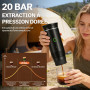 VHV Machine à Café Portable de Voyage,Chauffage Rapide 3 En 1 Cafetiere Portable 12V, Auto-Chauffage de 4 à 6 Minutes, Grandes C