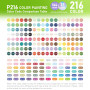 TrendGate 216 Stylo Gel Acrylique, Pointe 1 mm Gen Pen, 216 Couleurs Set de (144 Feutre Acryliques + 72 Stylo Gel Pailletés) - P