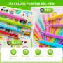 TrendGate 216 Stylo Gel Acrylique, Pointe 1 mm Gen Pen, 216 Couleurs Set de (144 Feutre Acryliques + 72 Stylo Gel Pailletés) - P