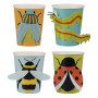 Ginger Ray Lot de 8 gobelets de fête effrayants en papier avec insectes 3D Pop Out pour enfants, multicolore