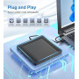 Lecteur CD/DVD Externe pour PC, Ultramince USB 3.0 et USB-C Graveur DVD Externe Optique Portable CD/DVD -/+RW Drive, Mince DVD P