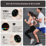 AcclaFit Montre Connectée Femme Homme avec Appel Bluetooth, Smartwatch Ronde 1,38" avec 147+ Modes Sportifs, Cardiofréquencemètr