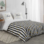 AYSW Sets de Housses de Couettes 220 x 240 cm + Lot 2 Taies d'Oreillers 65 x 65 cm Parure de lit Imprimé Rayure Multicolore 2 Pe