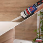 RUBSON SA 1 heure , Mastic Sanitaire à Séchage Rapide, Joint Silicone tous Matériaux, Transparent , Cartouche de 280 ml