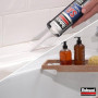 RUBSON SA 1 heure , Mastic Sanitaire à Séchage Rapide, Joint Silicone tous Matériaux, Transparent , Cartouche de 280 ml