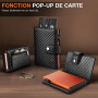 TENBST Portefeuille Homme en Fibre de Carbone | Porte Carte Bancaire Homme avec Blocage RFID | Portefeuilles avec Compartiment à